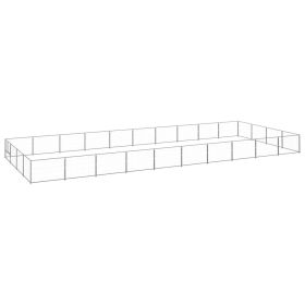 Dog Kennel Silver 430.6 ftÂ² Steel (Color: silver)